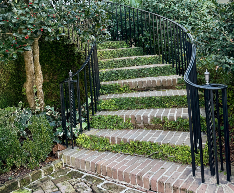A stairway covered in moss and vines in Charleston used to illustrate defining unscripted