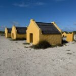 Yellow slave huts on Bonaire