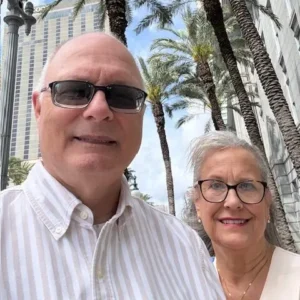A couple on a sunny day in New Orleans