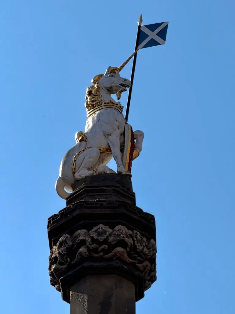 Unicorn statue on Royal Mile