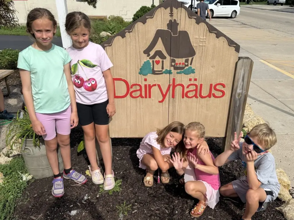 Five children at Dairyhaus in Rockton, IL
