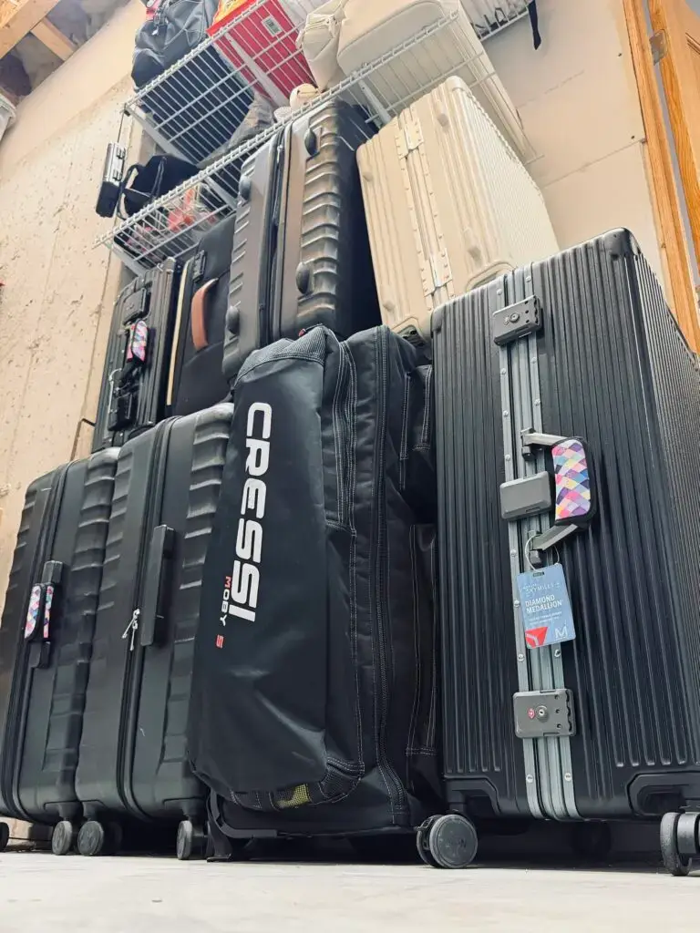 Suitcases in storage. Traveling. A Retirement Report from the Laundry Room