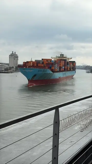 Cargo Ship on the Savannah River